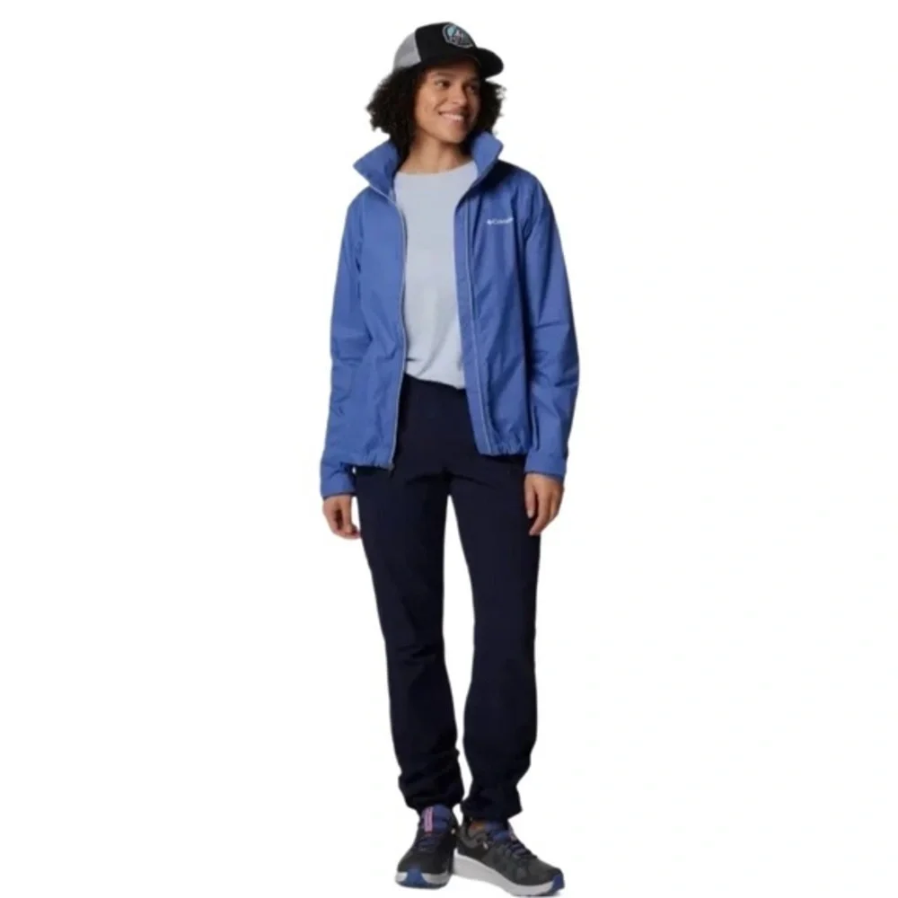 Columbia Switchback III Rain Jacket Blue Full Zip Hooded Pockets size xs NWT